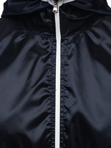 Chaqueta cortavientos de entretiempo con capucha para hombre azul oscuro BOLF 5060