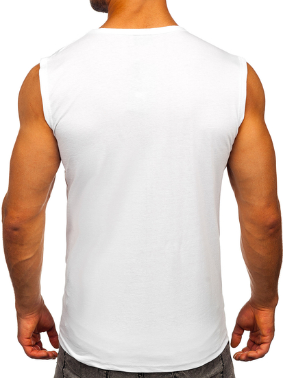Camiseta estampada sin mangas color blanco Bolf 14811