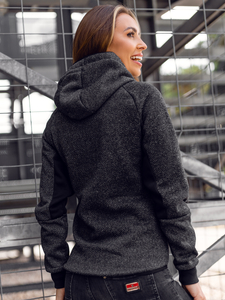 Sudadera/Chaqueta deportiva con capucha negra para mujer Bolf KSW4002A