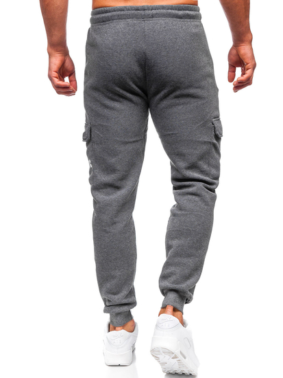 Pantalón jogger de chándal cargo para hombre antracita Bolf JX6028