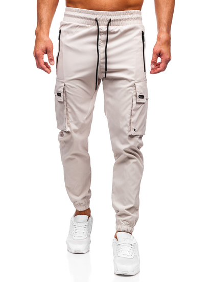 Pantalón cargo de chándal jogger para hombre beige Bolf HSS298