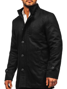 Abrigo de invierno con cuello alto para hombre negro Bolf M3129