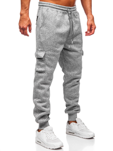 Pantalón forrado de chándal jogger para hombre gris Bolf Q1108
