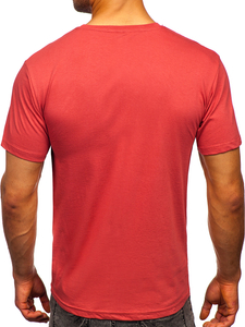Camiseta lisa de algodón color salmón para hombre Bolf 192397