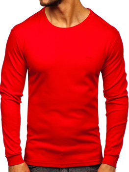 Camisa a manga larga sin estampado para hombre color rojo Bolf 145359