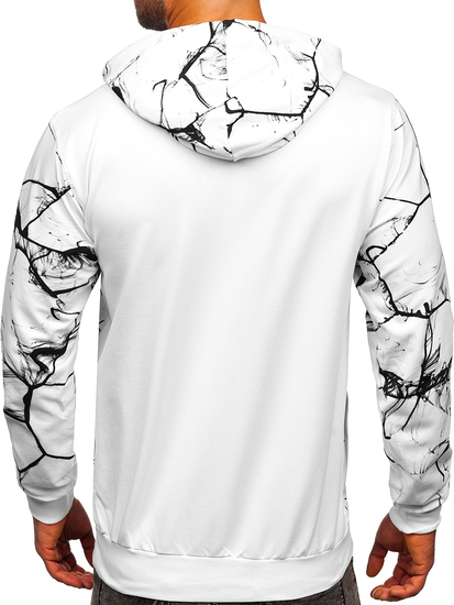 Sudadera con capucha con impresión para hombre blanco Bolf 6453