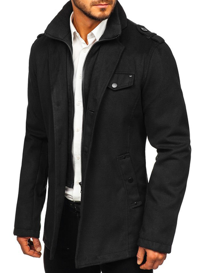 Abrigo de hombre negro Bolf 8853