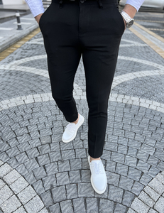 Pantalón chinos de tela para hombre negro Bolf 0031