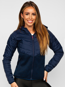 Sudadera con capucha de transición para mujer color azul marino Bolf KSW4005A1