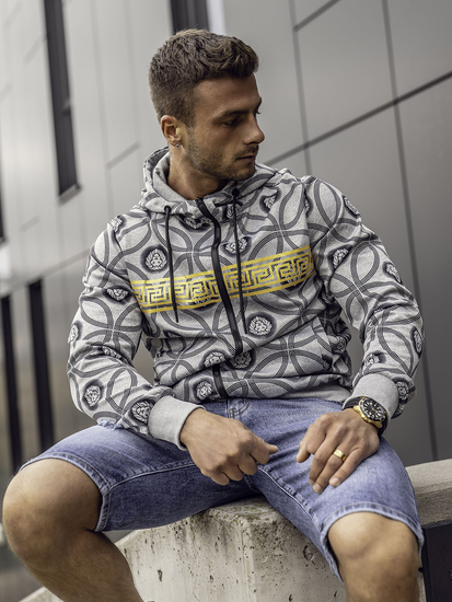 Sudadera abierta con capucha para hombre gris Bolf 27B8123A