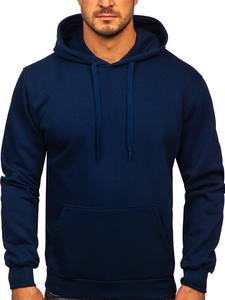Sudadera tipo canguro con capucha para hombre azul oscuro Bolf 1004