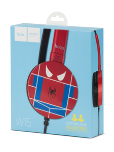 Auriculares con cable y micrófono de Spider-Man para niños color rojo W15SM