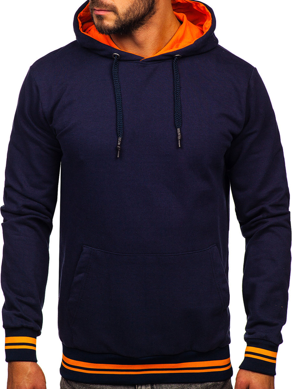 Sudadera con capucha para hombre azul oscuro Bolf 145369