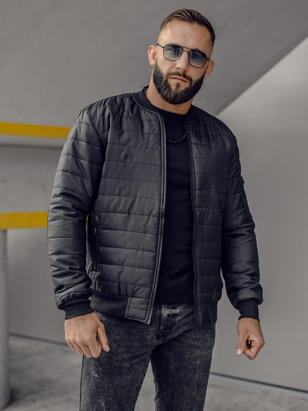 Chaqueta bomber acolchada para hombre negra Bolf MY-02A2