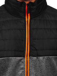 Chaqueta acolchada de entretiempo para hombre negro Bolf 8M907