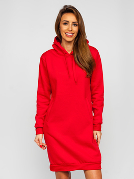 Sudadera larga con capucha para mujer rojo Bolf YS10005-A