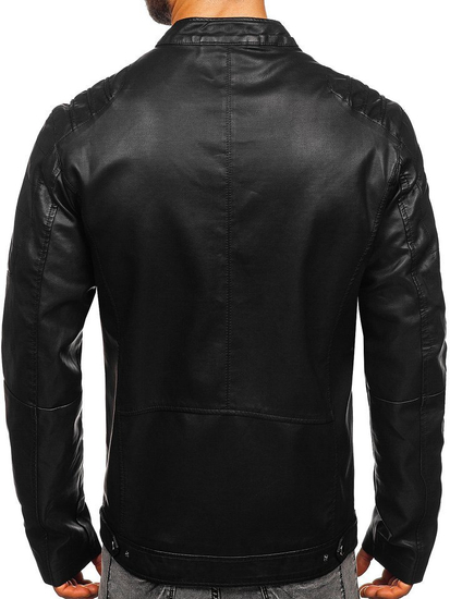 Chaqueta de cuero para hombre negro Bolf 1129