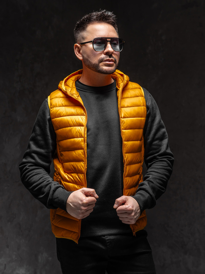 Chaleco acolchado con capucha para hombre naranja Bolf LY36