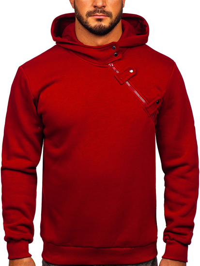 Sudadera gruesa con capucha para hombre burdeos Bolf 06