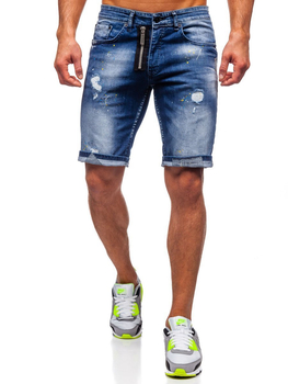Pantalón corto vaquero para hombre color azul oscuro Bolf R3008