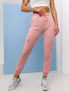 Pantalón de chándal tipo cargo para mujer rosa Bolf HW2516C