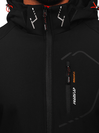Chaqueta softshell de entretiempo para hombre negro y naranja Bolf WX088A