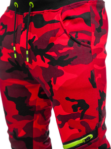 Pantalón camuflaje de chándal para hombre rojo Bolf KK04