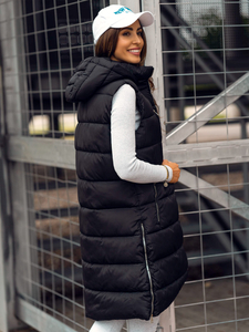 Chaleco largo acolchado para mujer negro Bolf 81261B