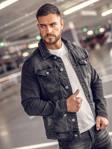 Chaqueta vaquera para hombre negro Bolf 200A