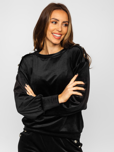 Chándal velour de dos piezas para mujer negro Bolf 642