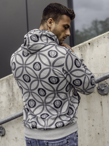 Sudadera abierta con capucha para hombre gris Bolf 27B8123A