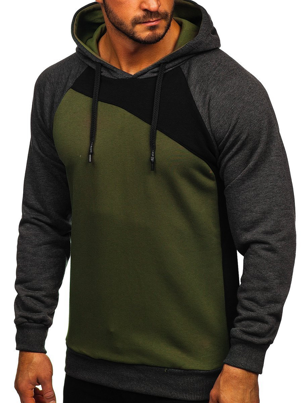Sudadera con capucha para hombre caqui Bolf BF-28S