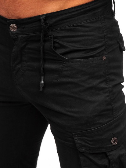 Pantalón corto tipo cargo shorts para hombre negro Bolf BB70011