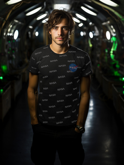 Camiseta de manga corta con impresión para hombre negro Bolf 14950