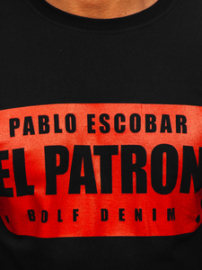 Camiseta de manga larga con impresión para hombre negro Bolf 146747
