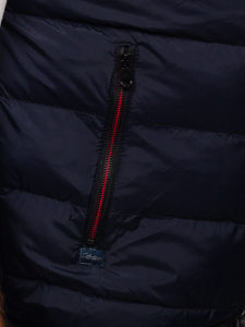 Chaleco acolchado para hombre con capucha color azul oscuro Bolf 6875