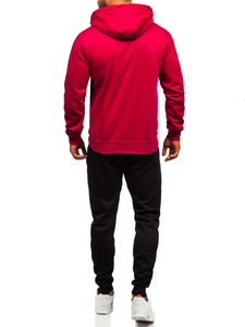 Chándal con capucha para hombre burdeos Bolf D004