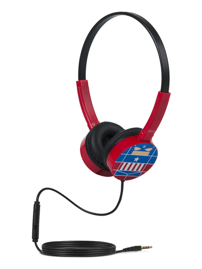 Auriculares con cable y micrófono de Capitán América para niños color rojo W15KA