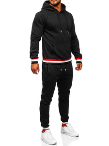 Chándal con capucha para hombre negro Bolf 8C60
