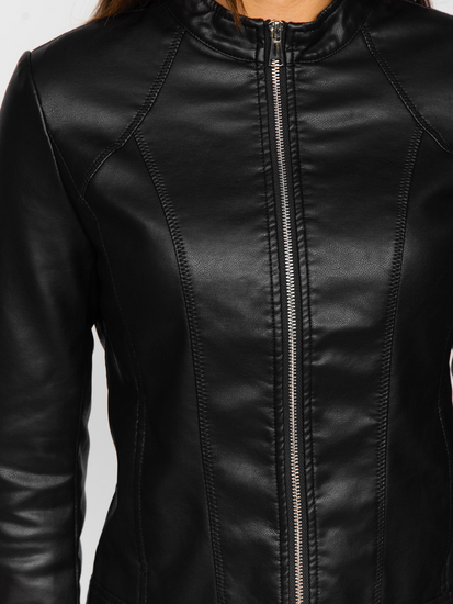 Chaqueta de cuero para mujer negro Bolf 11Z8051