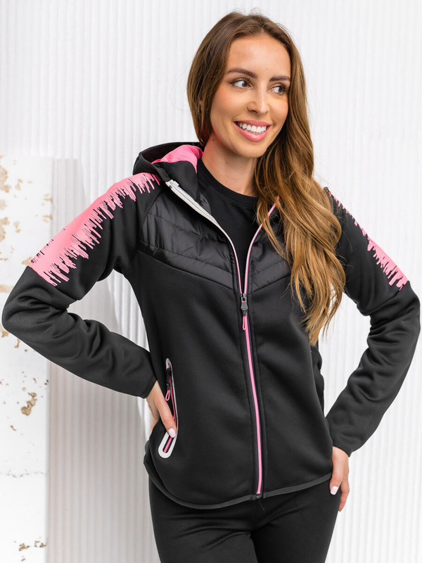 Sudadera negra de transición para mujer KSW4007A1
