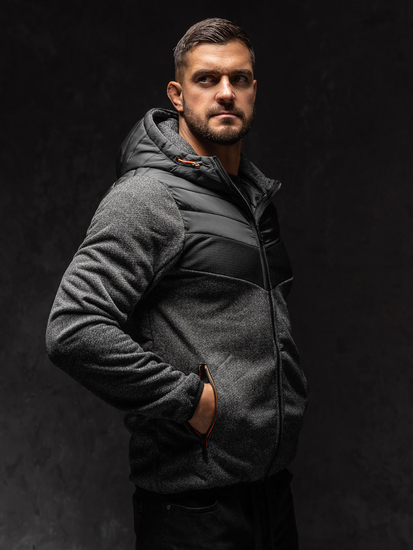 Chaqueta de entretiempo para hombre negro-naranja Bolf BKS2153
