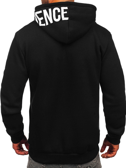 Sudadera con capucha e impresión para hombre negro Bolf 147050