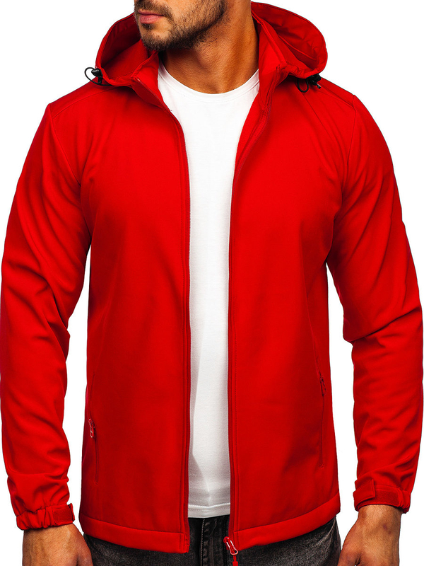 Chaqueta softshell de entretiempo para hombre rojo Bolf HH017