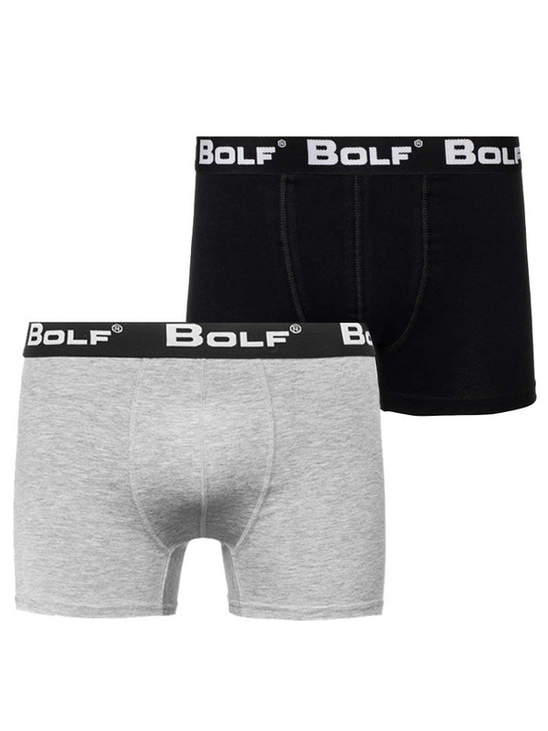 Calzoncillos bóxer para hombre gris y negro Bolf 0953-2P 2 PACK