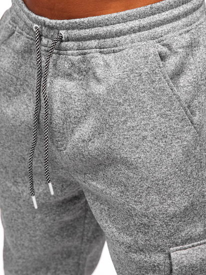 Pantalón forrado de chándal jogger para hombre gris Bolf Q1108