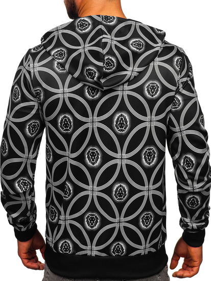 Sudadera abierta con capucha para hombre negro Bolf 27B8123