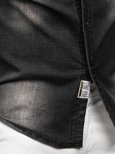 Camisa vaquera de manga larga para hombre negra Bolf MC703N