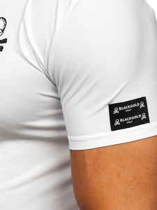 Camiseta de manga corta con impresión para hombre blanco Bolf MT3050