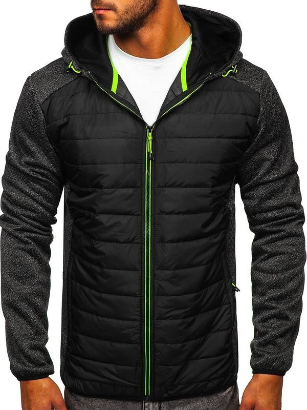 Chaqueta de entretiempo para hombre negro Bolf KS2155